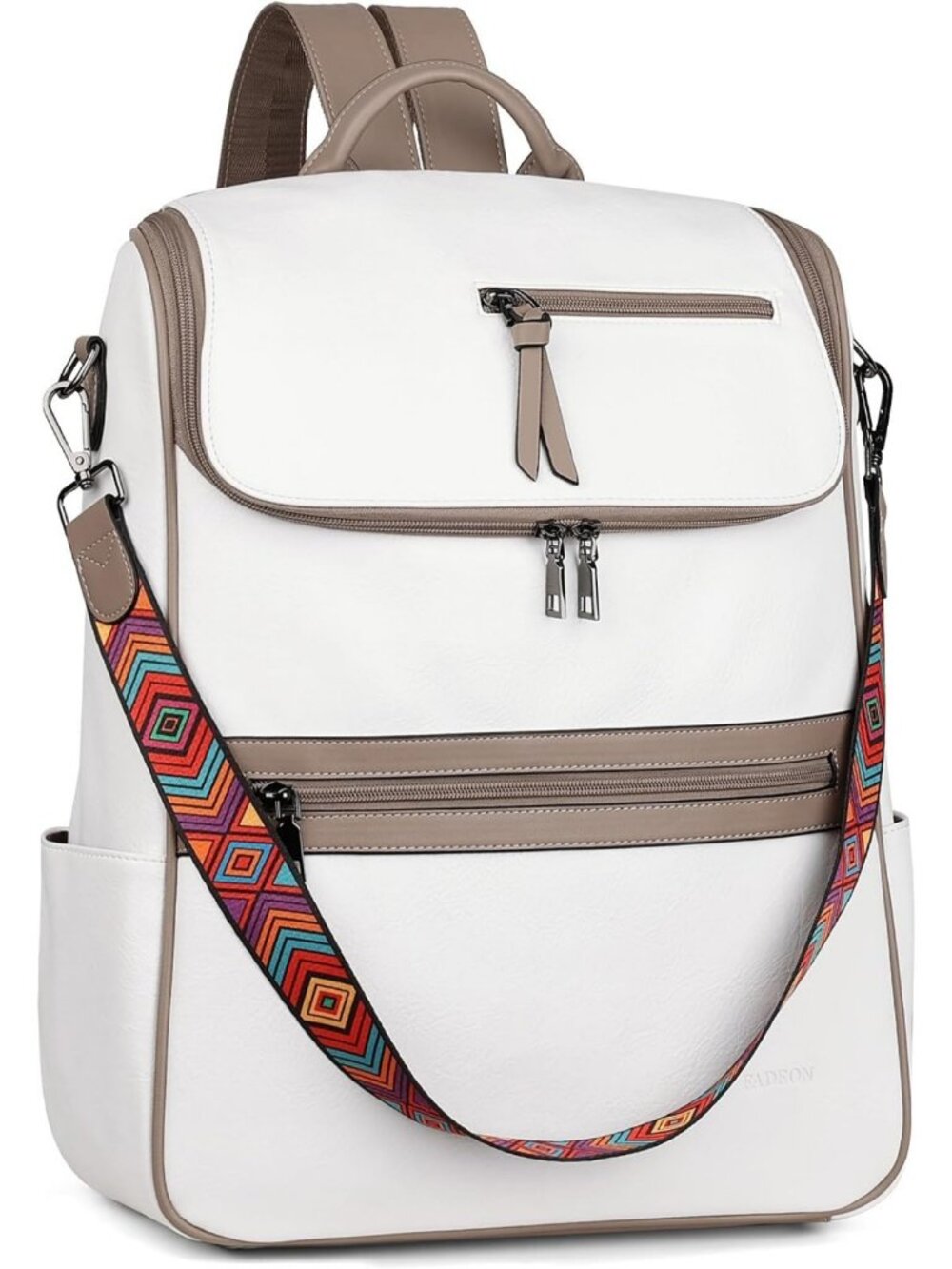 Stylish Vegan Leather Laptop Backpack for Women, 15.6" Computer Bag, Durable